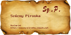 Szécsy Piroska névjegykártya