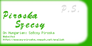 piroska szecsy business card