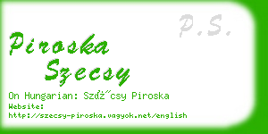 piroska szecsy business card